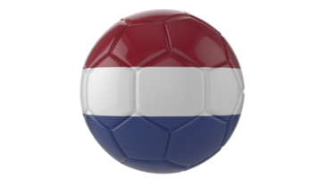 3d bola de futebol realista com a bandeira da holanda isolada em fundo png transparente