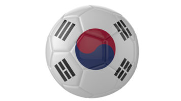 3d realistic soccer ball with the flag of Japan on it isolated on transparent PNG background