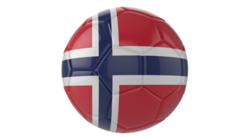 3d realistic soccer ball with the flag of Norway on it isolated on transparent PNG background