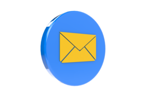 3D Render Message Icon with Transparent Background png