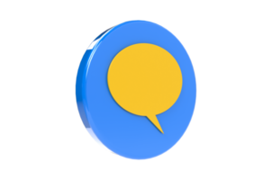 3D Render Speech Bubble Message Icon with Transparent Background png