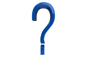 3d Question mark sign - icon on the transparent background. 3d render illustration png
