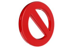 3d render icono prohibido png transparente