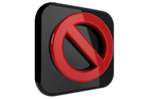 3d rendere proibito icona trasparente png