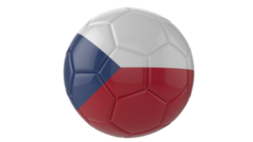 3d realistic soccer ball with the flag of Czech Republic on it isolated on transparent PNG background