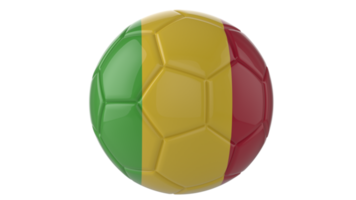 3d realistic soccer ball with the flag of Mali on it isolated on transparent PNG background