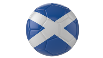 3d realistic soccer ball with the flag of Scotland on it isolated on transparent PNG background