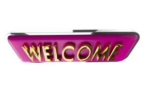 3D Welcome Banner PNG