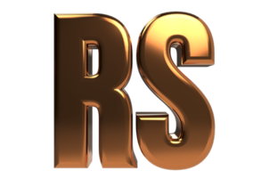 Golden Rupees Sign Symbol 3D Render PNG