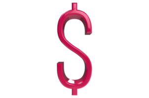 US dollar symbol. 3d icon. PNG illustration on isolated transparent background. USA cash label. USA financial mark.