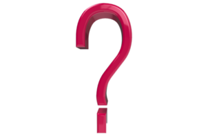 3d Question mark sign - icon on the transparent background. 3d render illustration png