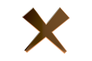 3D Cross sign on a transparent background PNG