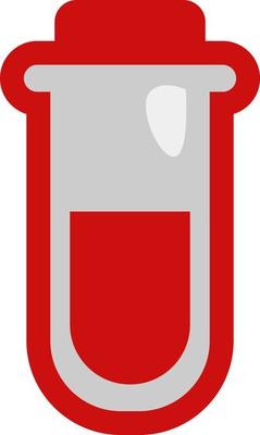 Blood in medical container, illustration, vector on a white background.