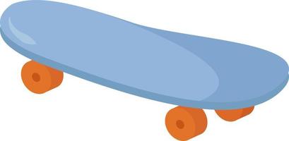 Blue skateboard, illustration, vector on white background.