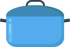 Blue pan for cooking, illustration, vector on white background.