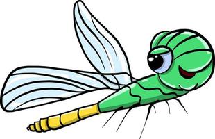 insecto volador verde , ilustración, vector sobre fondo blanco
