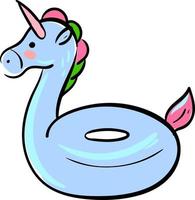Unicorn swimming ring, illustration, vector on white background