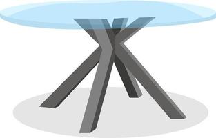 Glass table, illustration, vector on white background