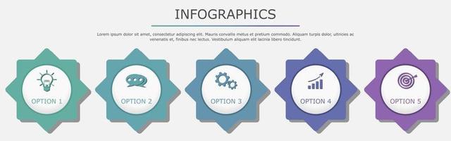 Vector illustration of Presentation business infographic template with dark tone circle 5 options.