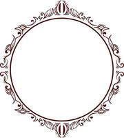 Decorative round frame, illustration, vector on a white background.