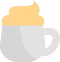 café con crema en una taza, ilustración, sobre un fondo blanco. vector