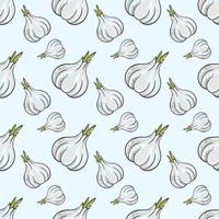 Garlic pattern, illustration, vector on white background