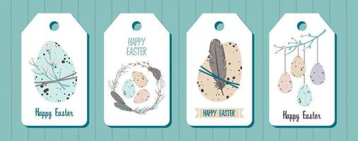 conjunto de etiquetas verticales de pascua vector