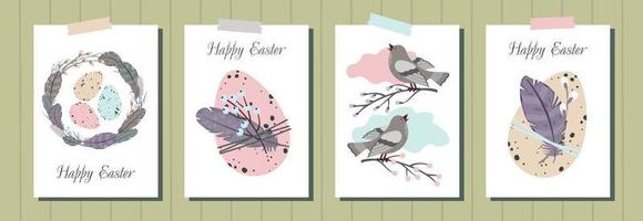 EASTER Vertical CARD feather set