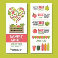 folleto vertical de comida saludable vector