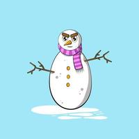 Snowman monster  winter moment vector