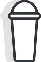 Plastic white cup to go, illustration, vector, on a white background. vector