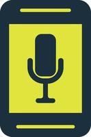 Podcast microphone, illustration, vector on a white background.