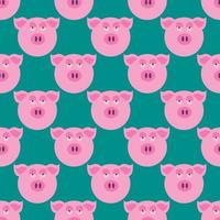Pig head pattern , illustration, vector on white background
