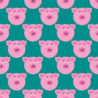 Pig head pattern , illustration, vector on white background