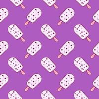 Dotted white ice cream , seamless pattern on a purple background. vector