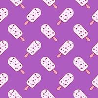 Dotted white ice cream , seamless pattern on a purple background. vector