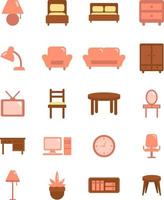 Home furniture, illustration, vector on a white background