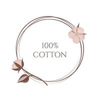 label for cotton items vector