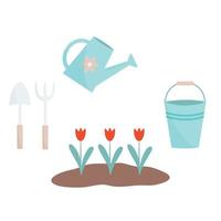 conjunto de herramientas de jardinería vector