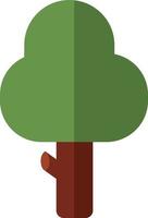 Tall green tree, icon illustration, vector on white background
