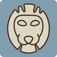 cabeza de león marrón, ilustración, vector, sobre un fondo blanco. vector