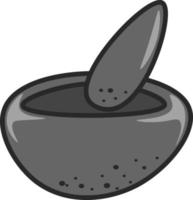 Small stone grinder, vector or color illustration.