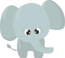 Small elephant, illustration, vector on white background.