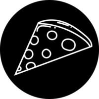 Slice of pizza, icon illustration, vector on white background