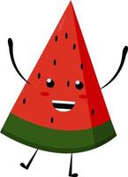 Happy watermelon, illustration, vector on white background