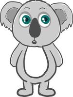 Scared koala, illustration, vector on white background.