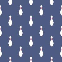 Bowling pin , seamless pattern on a blue background. vector