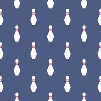 Bowling pin , seamless pattern on a blue background. vector