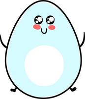 Cute egg with eyes, illustration, vector on white background.