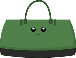 Green bag, illustration, vector on white background.